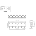 7.62MM pitch plug-in PCB terminal block male and female connector opening right angle